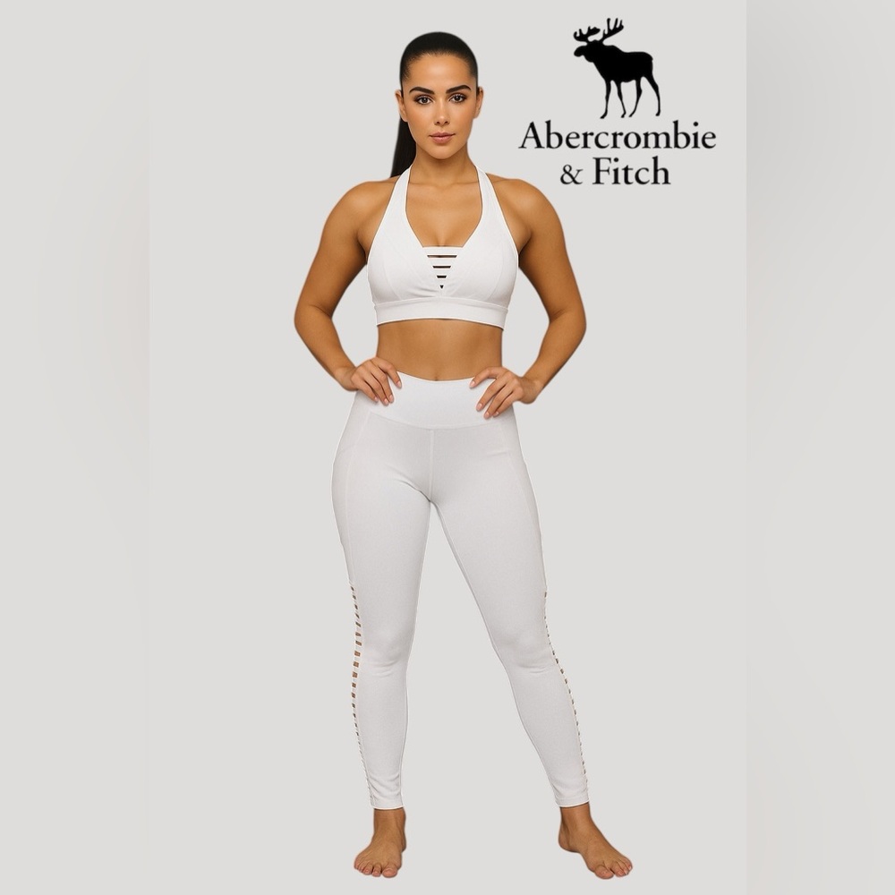 Abercrombie & Fitch Women's White High-Rise Active Leggings